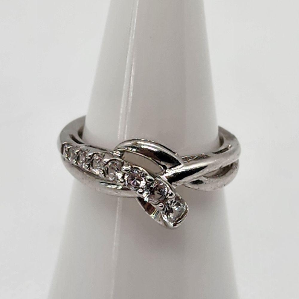 Sun Sterling Silver & White Sapphire Ring (6.5)